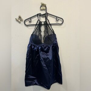 Elegant Navy Lace Chemise